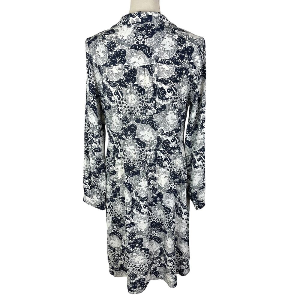 Anthropologie 34 of 52 Conversations Colloquial Faces A-Line Shirt Dress Size 8 - Picture 5 of 9
